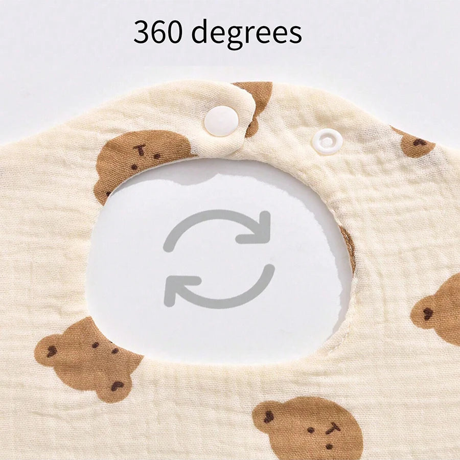 4Pcs Ultra-Soft and Comfortable Baby Bibs, Suitable for Ages 0-3, with Snap Button Design, Washable-Machine Washable, Newborn Gauze Drool Bibs-Waterproof Spit-Up Bibs for Babies, Ultra-Soft Autumn and Winter Bibs, Perfect Bab